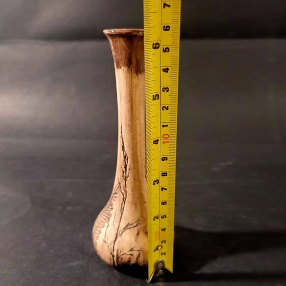 Vintage Fred Devlin Art Pottery Bud Vase With A Pressed Foliage Pattern - Picture 5 of 6